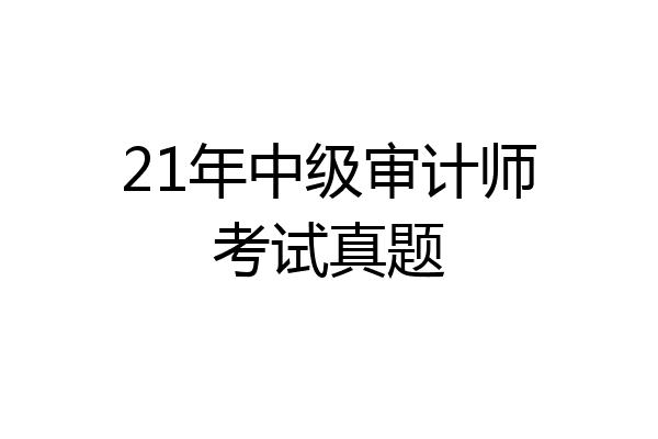 21年中级审计师考试真题