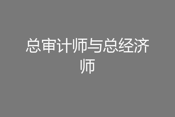 总审计师与总经济师