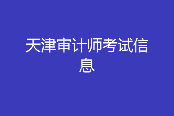 天津审计师考试信息