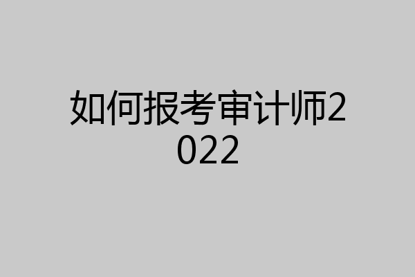 如何报考审计师2022