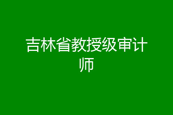 吉林省教授级审计师
