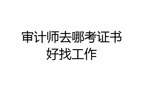 审计师去哪考证书好找工作