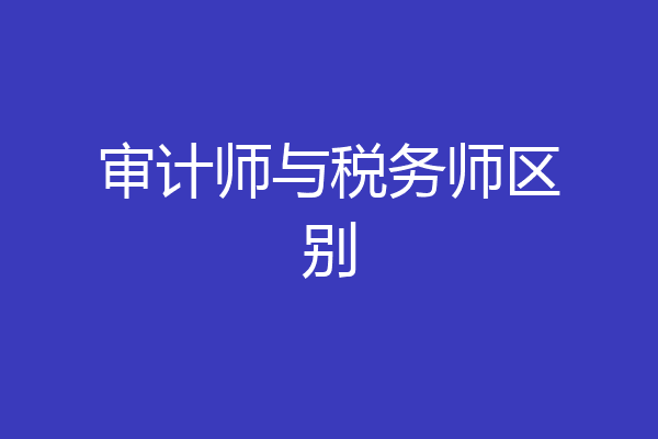 审计师与税务师区别