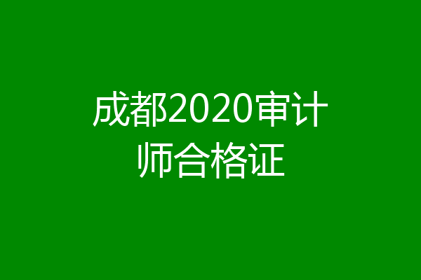 成都2020审计师合格证