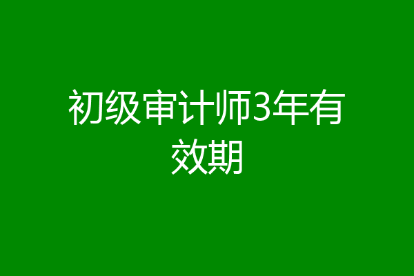 初级审计师3年有效期