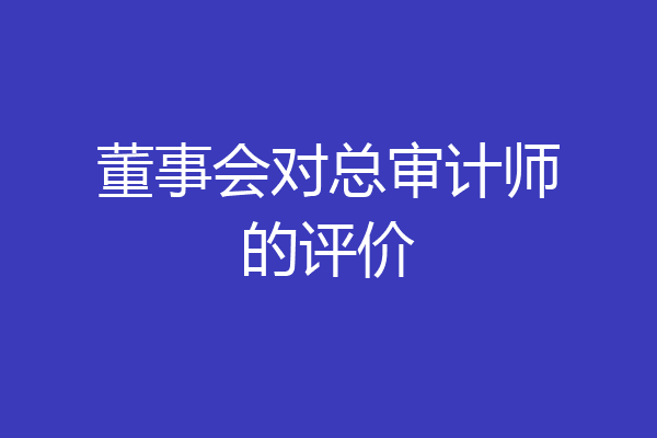 董事会对总审计师的评价
