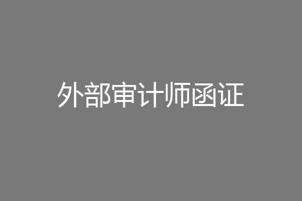 外部审计师函证