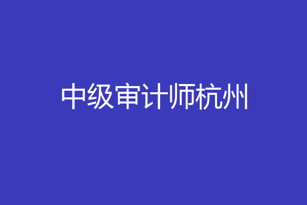 中级审计师杭州