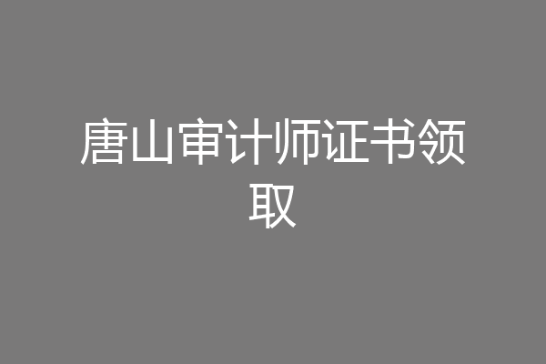 唐山审计师证书领取