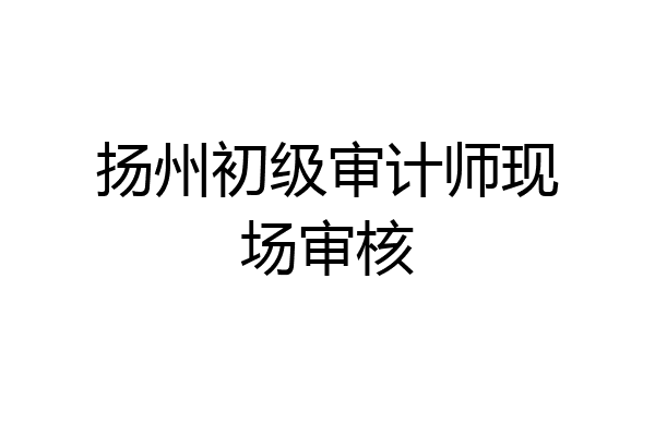 扬州初级审计师现场审核