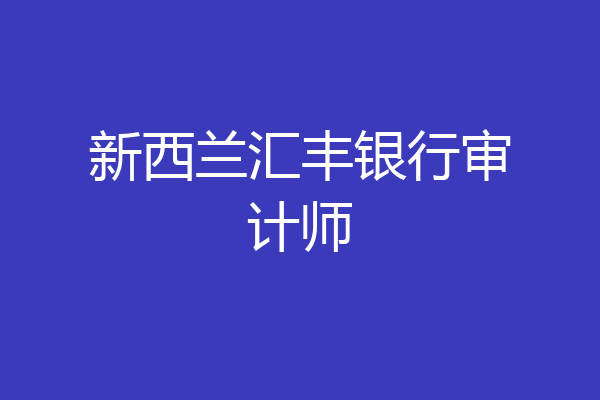 新西兰汇丰银行审计师