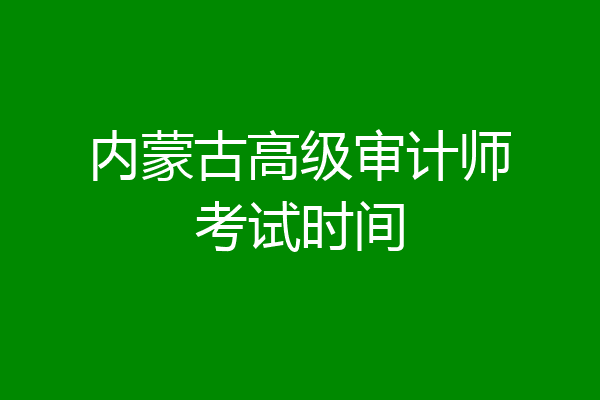 内蒙古高级审计师考试时间