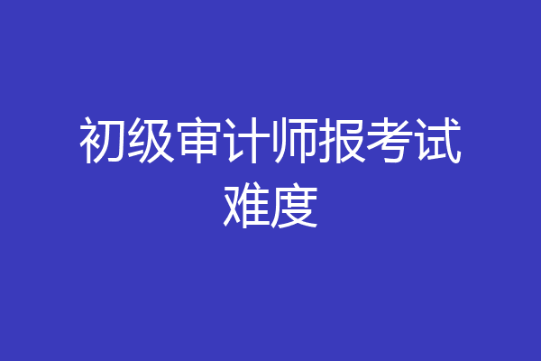 初级审计师报考试难度