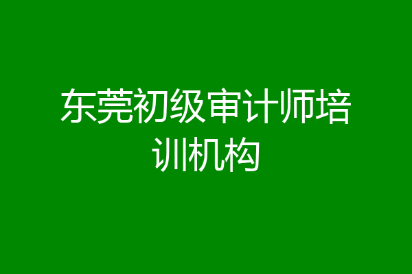 东莞初级审计师培训机构