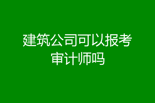 建筑公司可以报考审计师吗