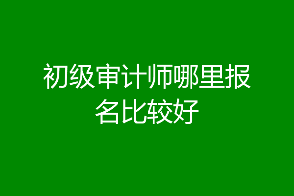 初级审计师哪里报名比较好