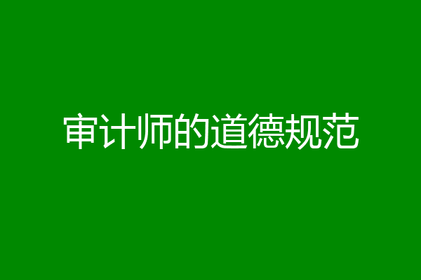 审计师的道德规范