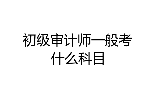 初级审计师一般考什么科目