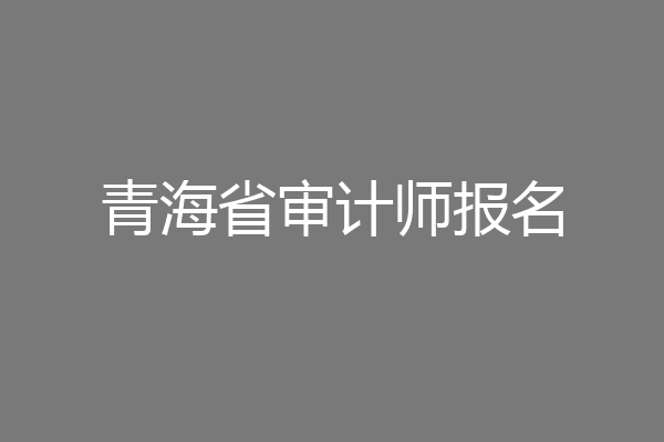 青海省审计师报名