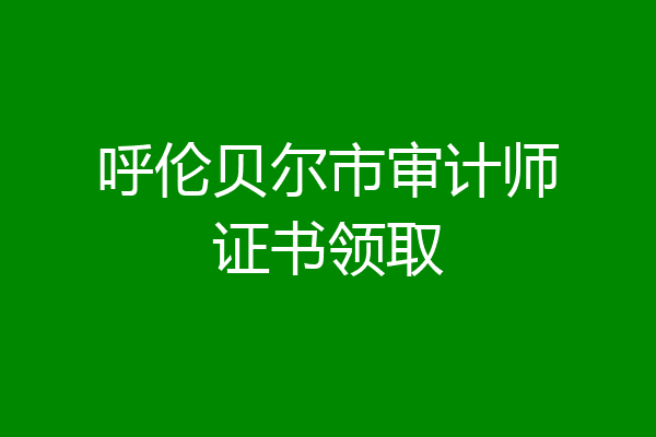 呼伦贝尔市审计师证书领取