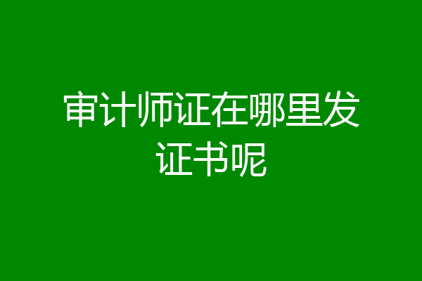 审计师证在哪里发证书呢