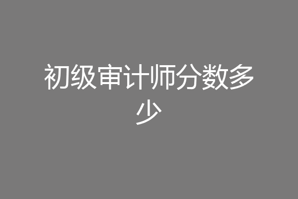 初级审计师分数多少