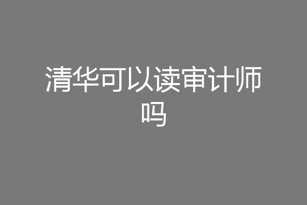 清华可以读审计师吗