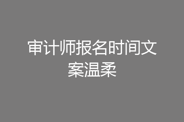 审计师报名时间文案温柔