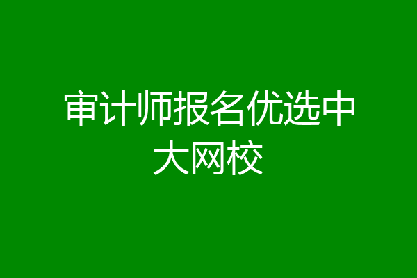 审计师报名优选中大网校