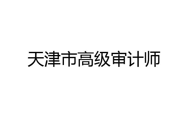 天津市高级审计师