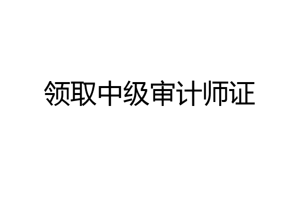 领取中级审计师证