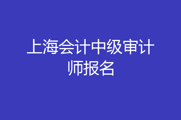上海会计中级审计师报名