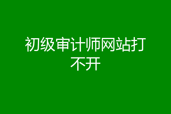 初级审计师网站打不开