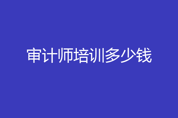审计师培训多少钱