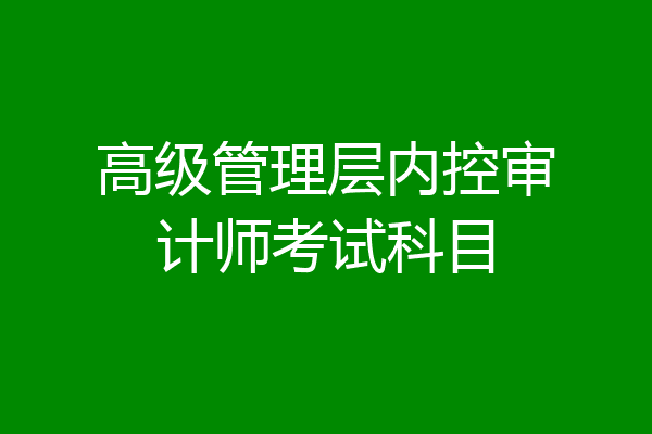高级管理层内控审计师考试科目
