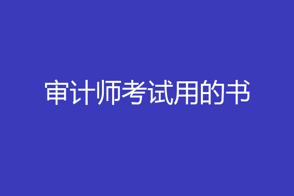 审计师考试用的书