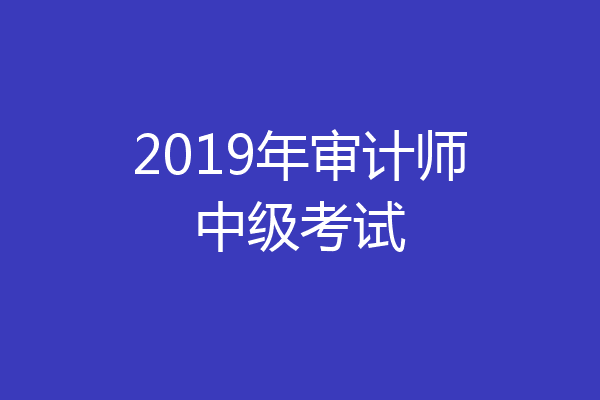 2019年审计师中级考试