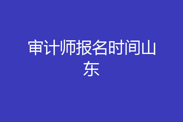 审计师报名时间山东