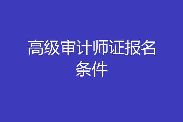 高级审计师证报名条件