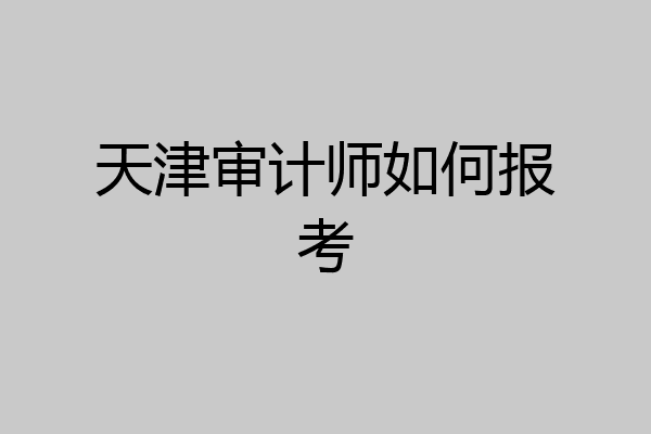 天津审计师如何报考