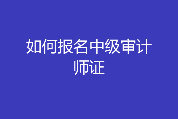 如何报名中级审计师证