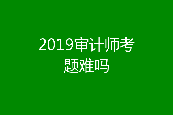 2019审计师考题难吗