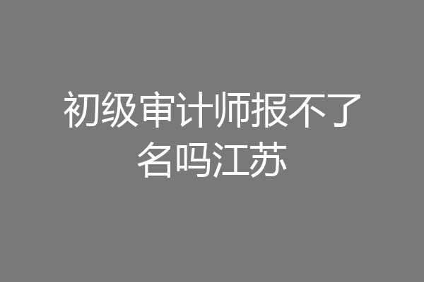 初级审计师报不了名吗江苏