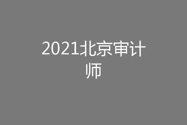 2021北京审计师