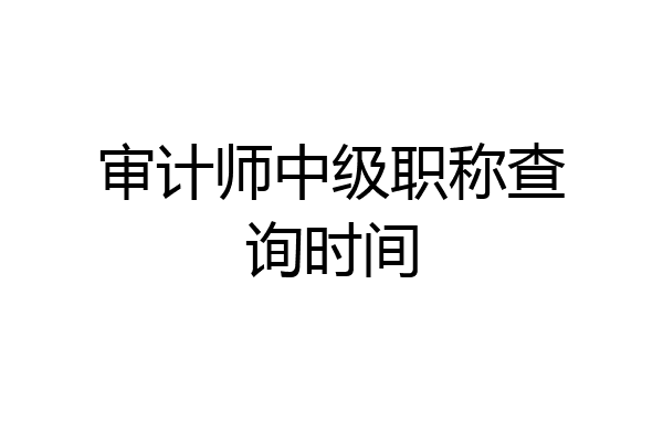 审计师中级职称查询时间