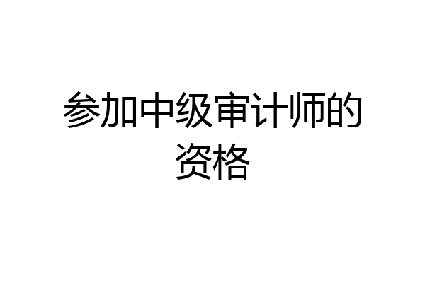 参加中级审计师的资格