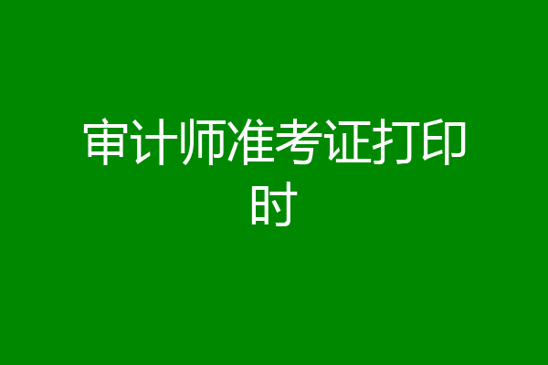 审计师准考证打印时