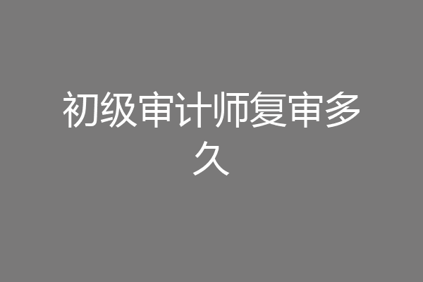 初级审计师复审多久