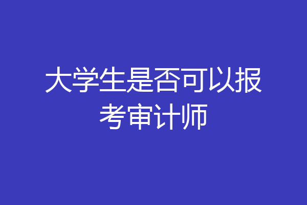 大学生是否可以报考审计师