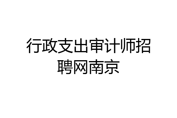 行政支出审计师招聘网南京